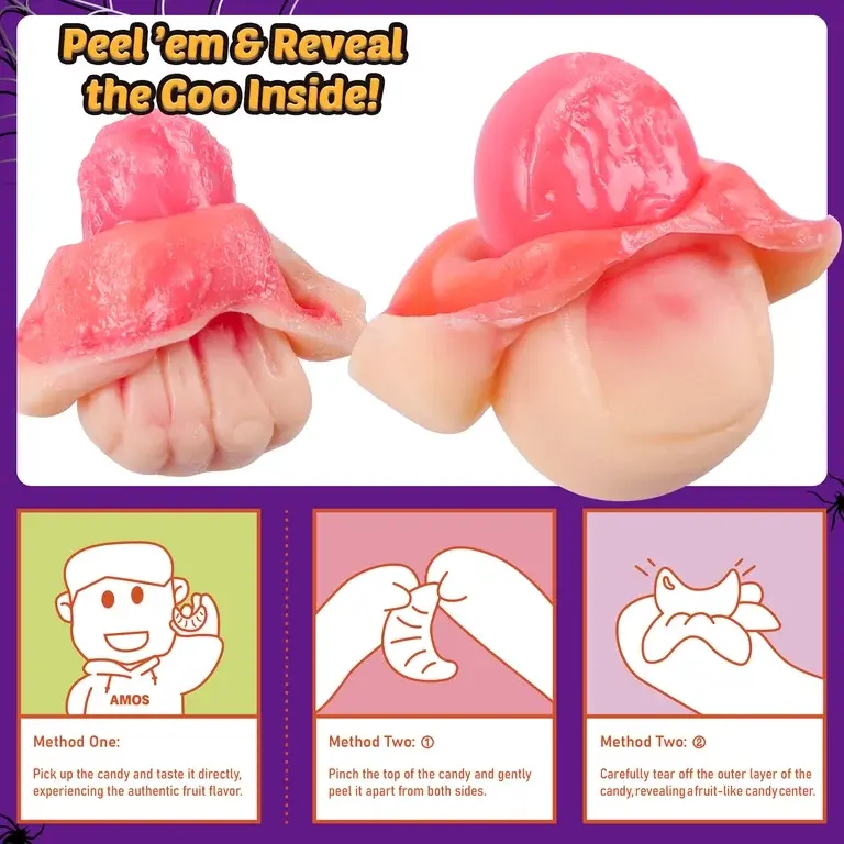 Thumbnail: HALLOWEEN - Amos Peelerz Gummy Body Parts 40ct Laydown Bag