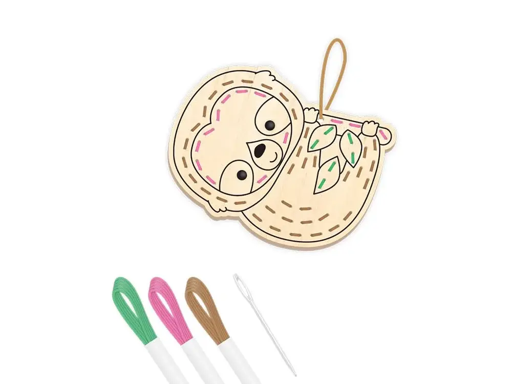 Wooden Sewing Ornament Kit - Sloth