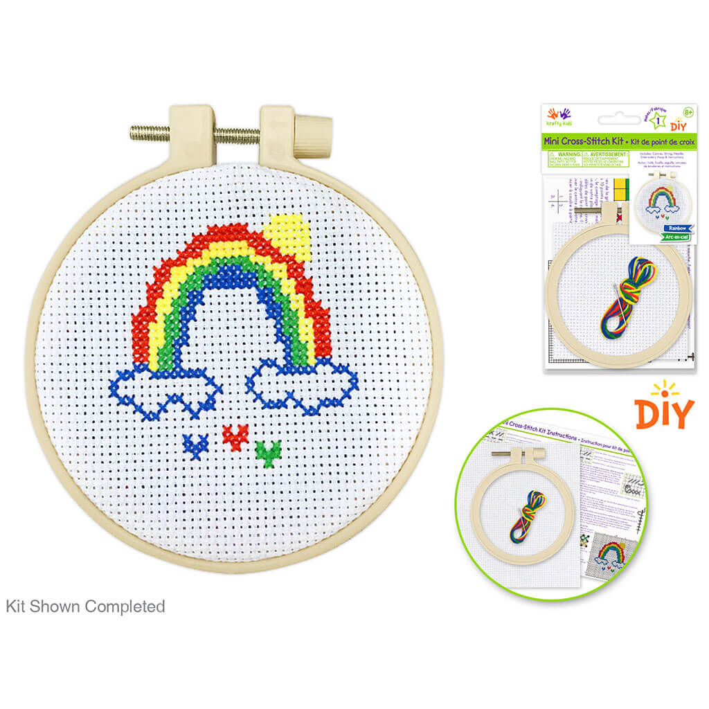 Mini Cross Stitch Kit - Rainbow