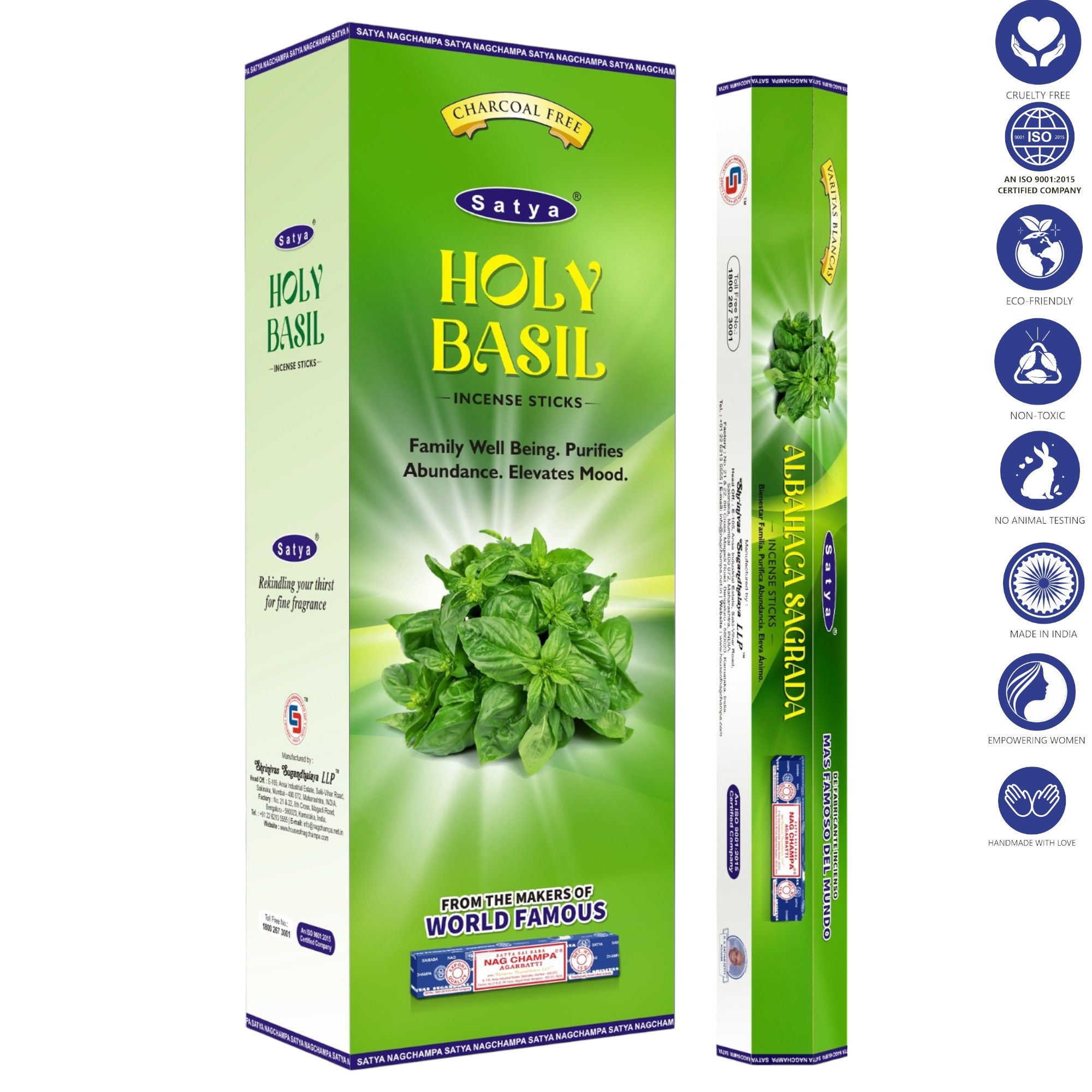 Satya Holy Basil Incense Sticks 9''