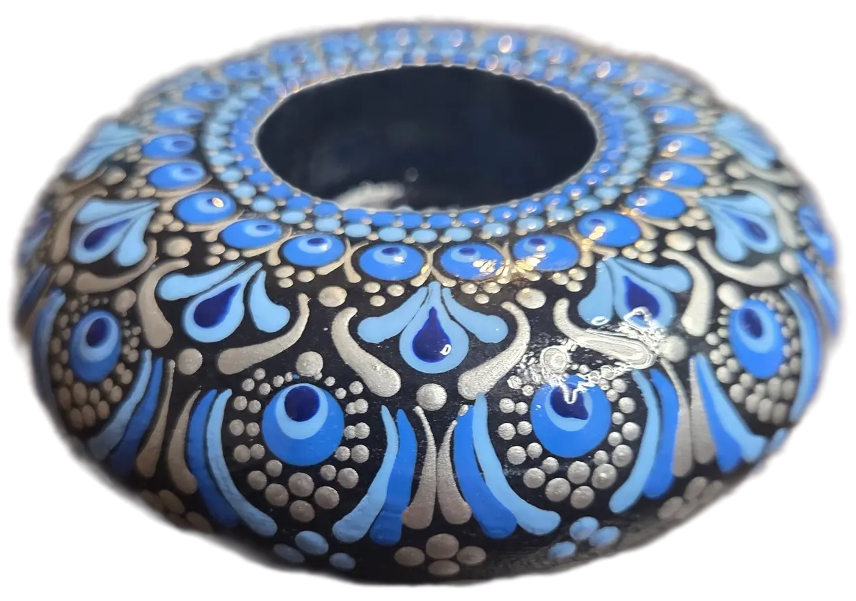 Blue Haven 4 "Candle Holder – Dot-Painting Pattern Kit