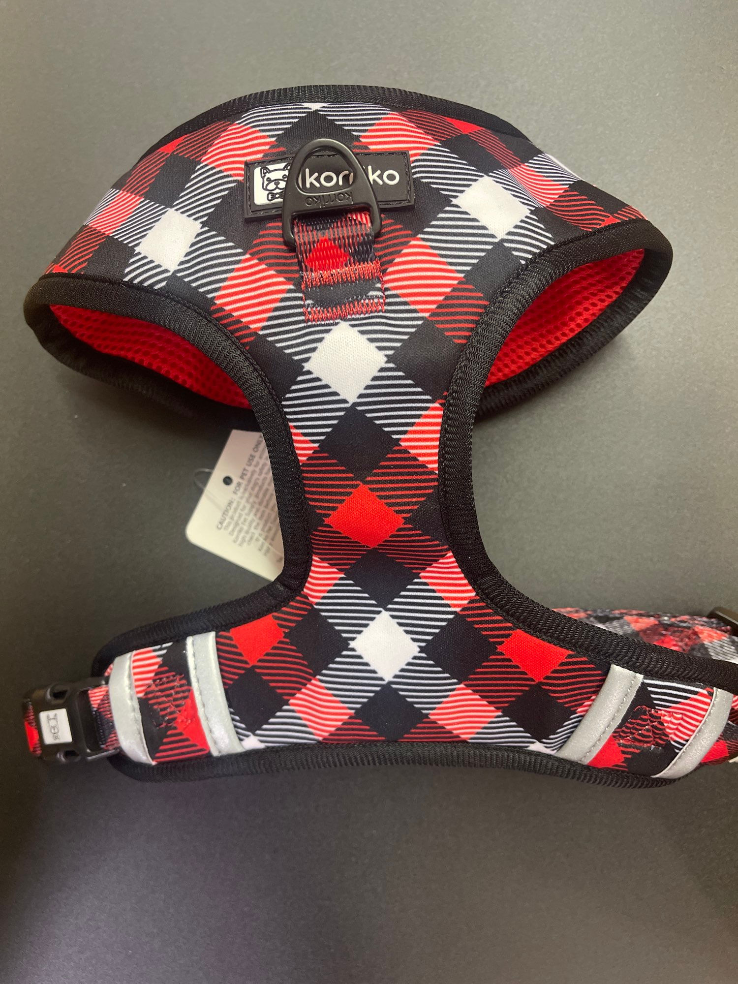Korriko Harness XL Adjustable Harness Red Plaid