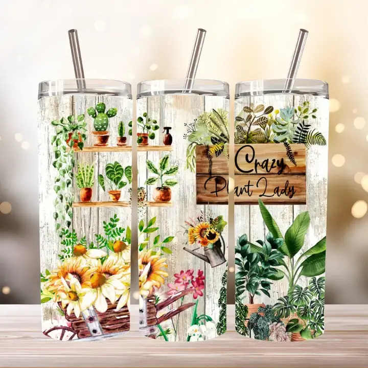 Crazy Plant Lady Tumbler, 20 oz. Stainless Steel