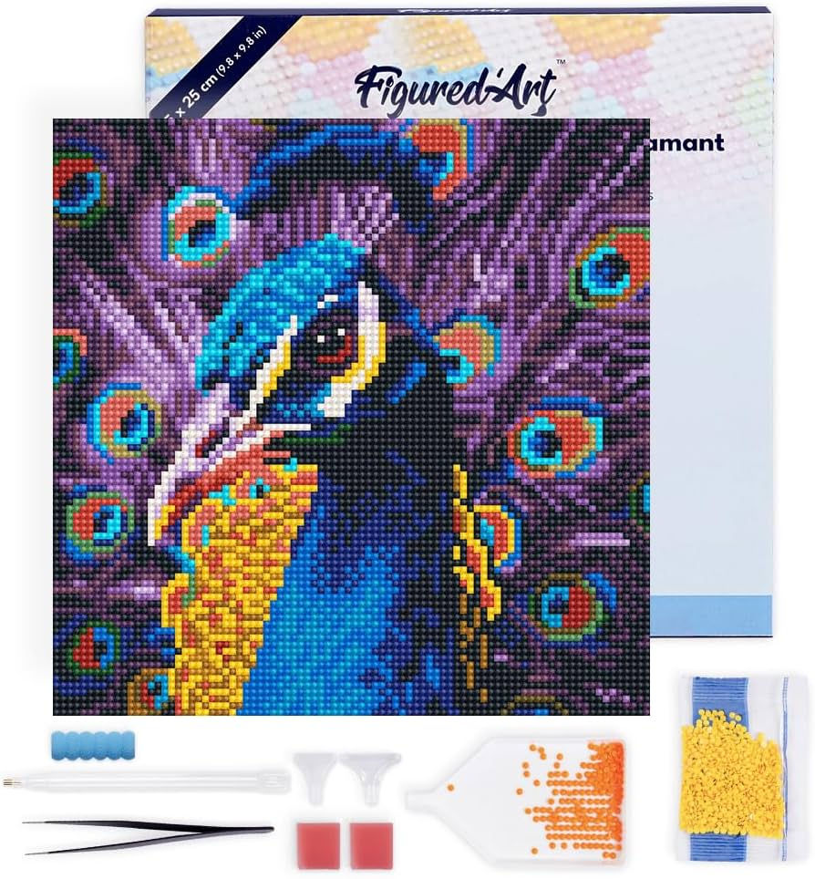 Figured Art Mini Diamond Painting- Peacock