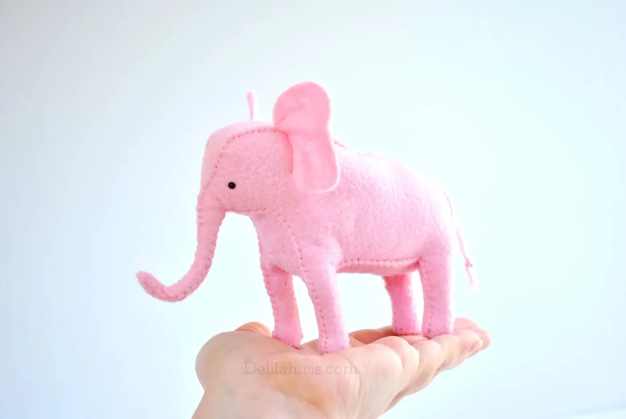 Diy Craft Kit Pink Elephant Felt Sewing