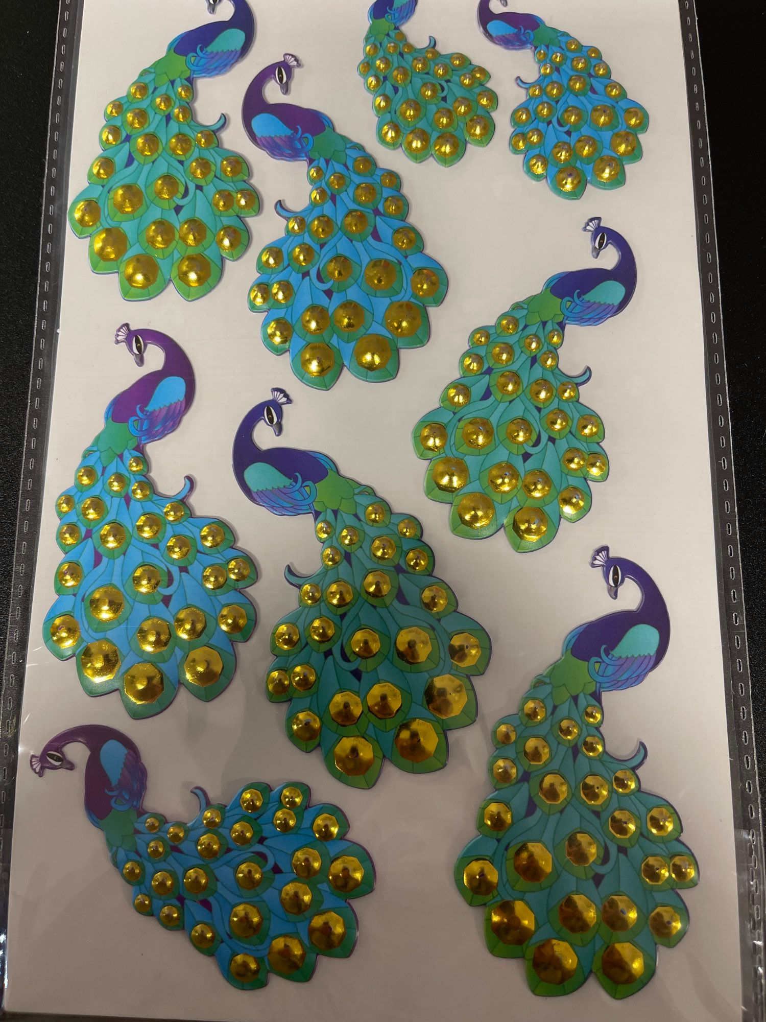 Peacock Foil Elegance Stickers