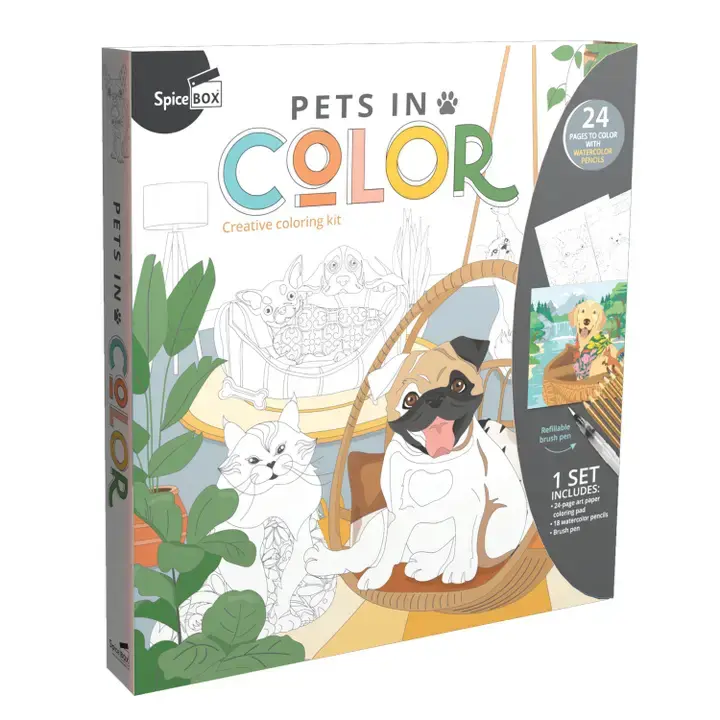 Spice Box Sketch Plus Pets in Color
