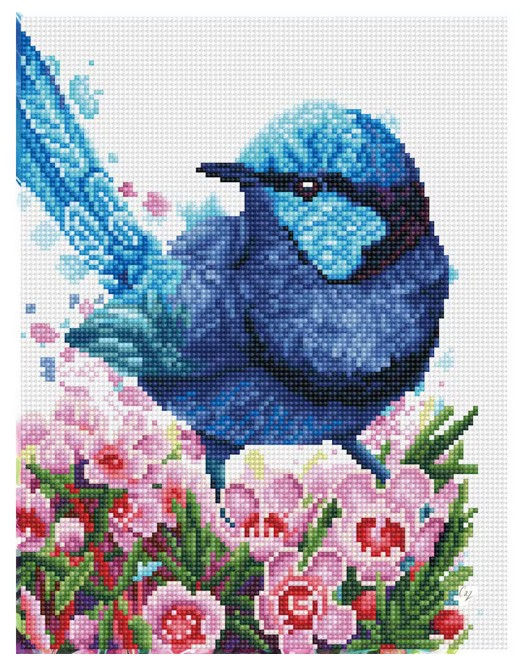 Splendid Fairy Wren -Diamond Dotz Squares
