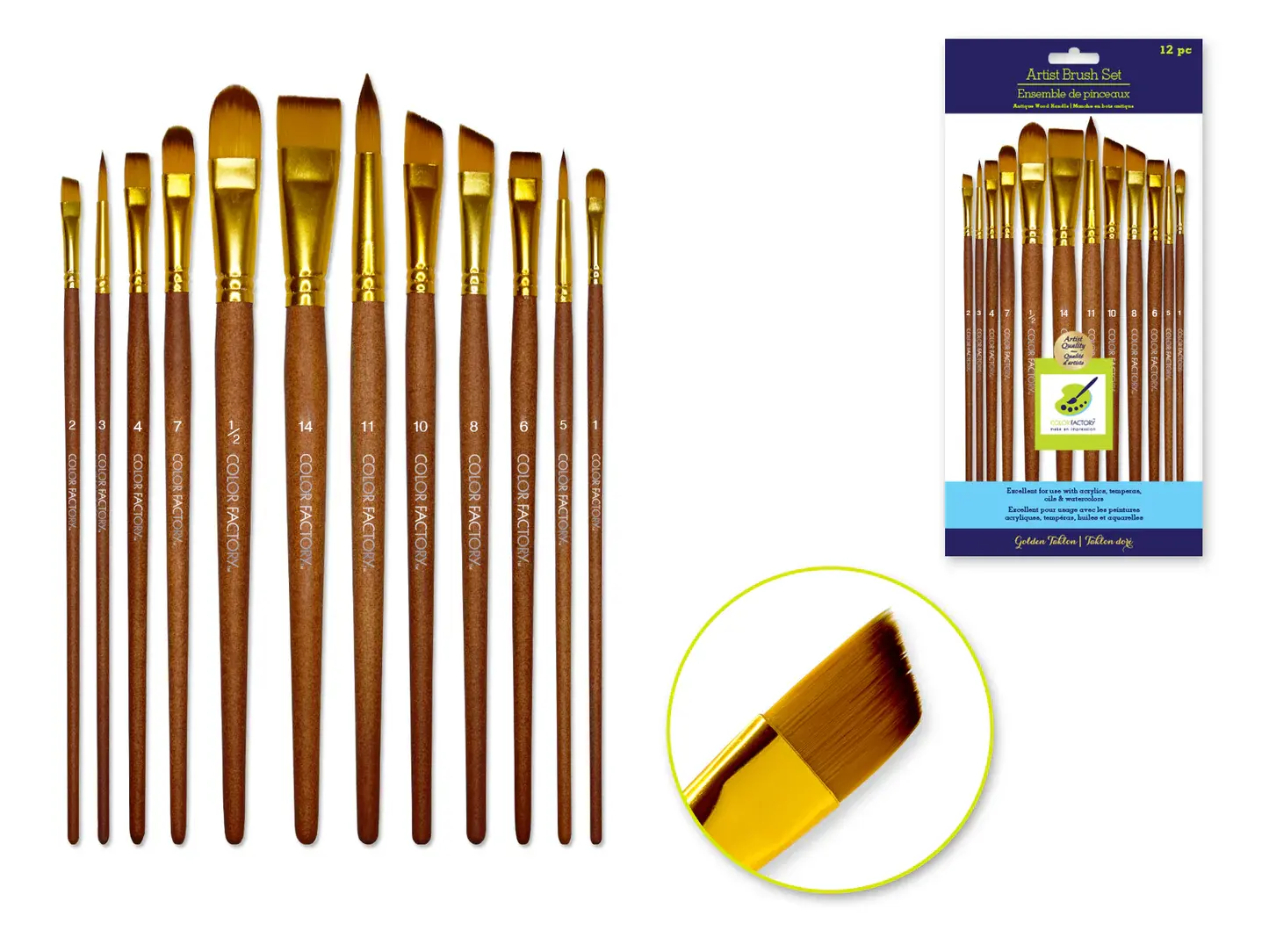 Antique Wood Premium Taklon Set x12