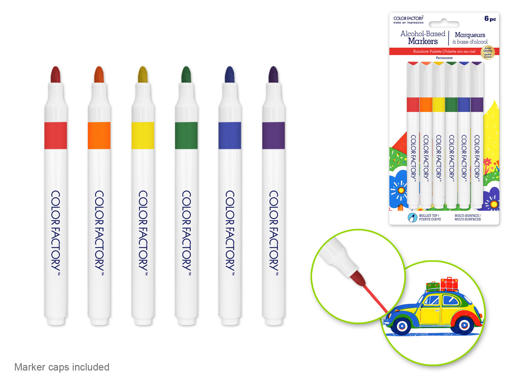 Multi-Surface Permanent Alcohol Based Markers - Rainbow