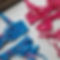 Close up detail photo of blue and pink lingerie.