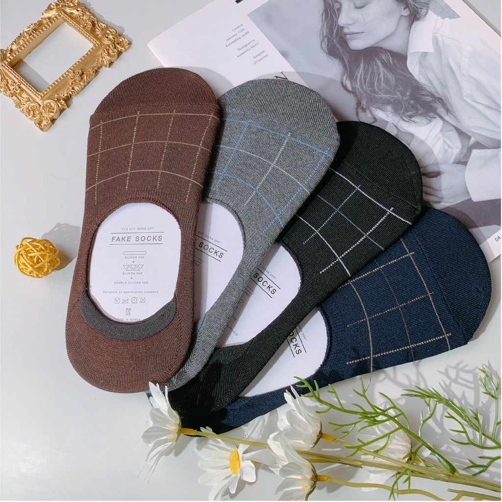 紳士格紋短襪 男短襪