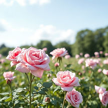 blooming pink roses in a field 3d.jpg