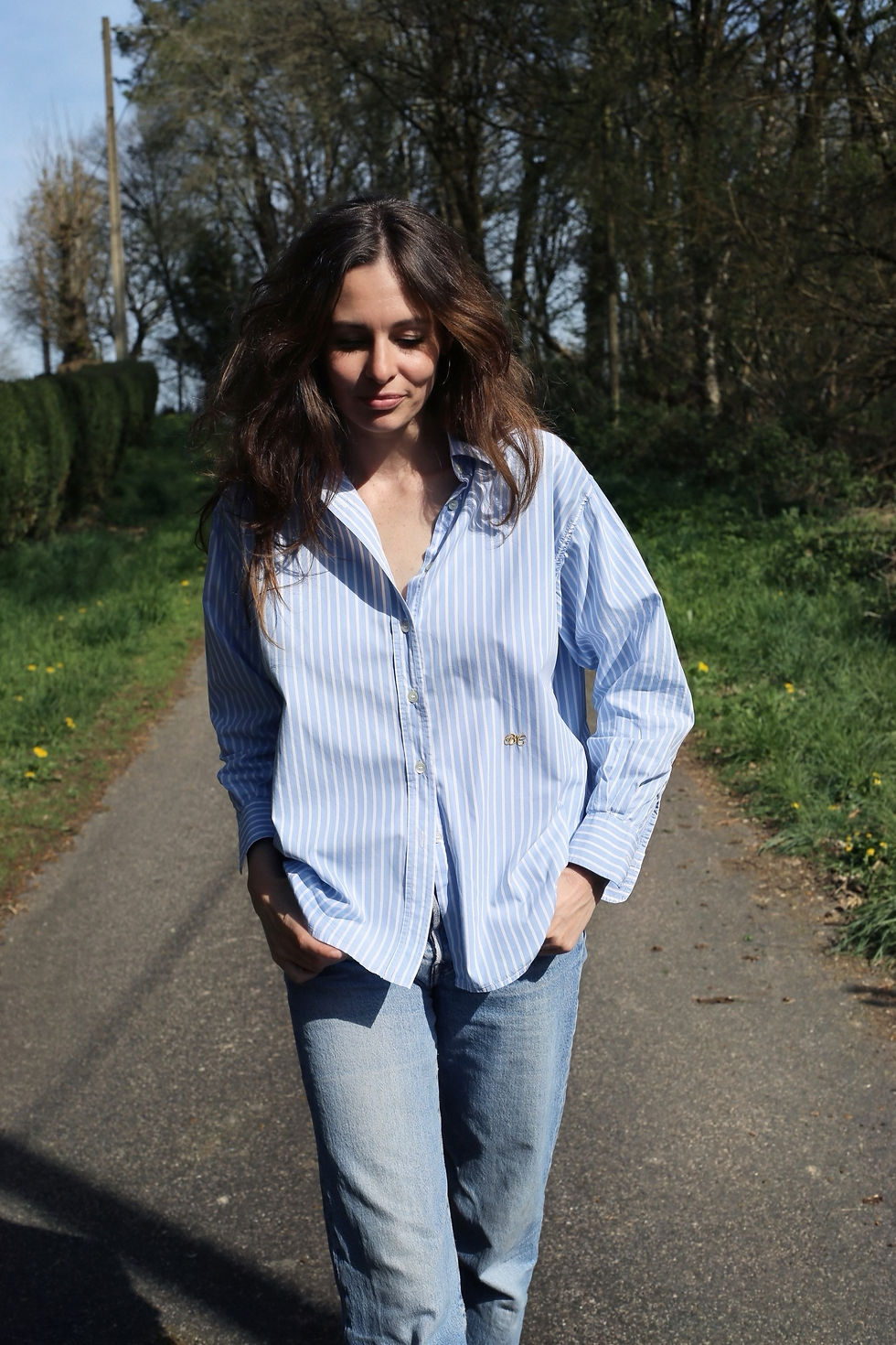 Miniature : Modèle Palermo - Rayure bleue - 100% Coton