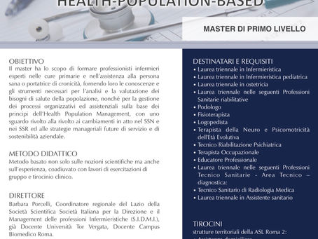 Unicamillus e ASL ROMA 2 Primo Master nel Lazio sulla gestione dei servizi territoriali