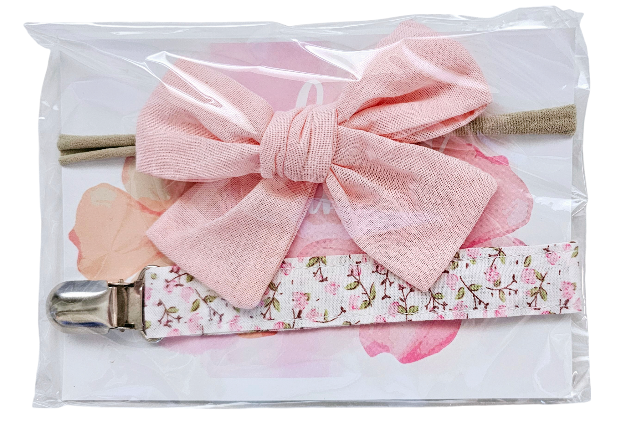 Bow & Dummy Clip set- Pink