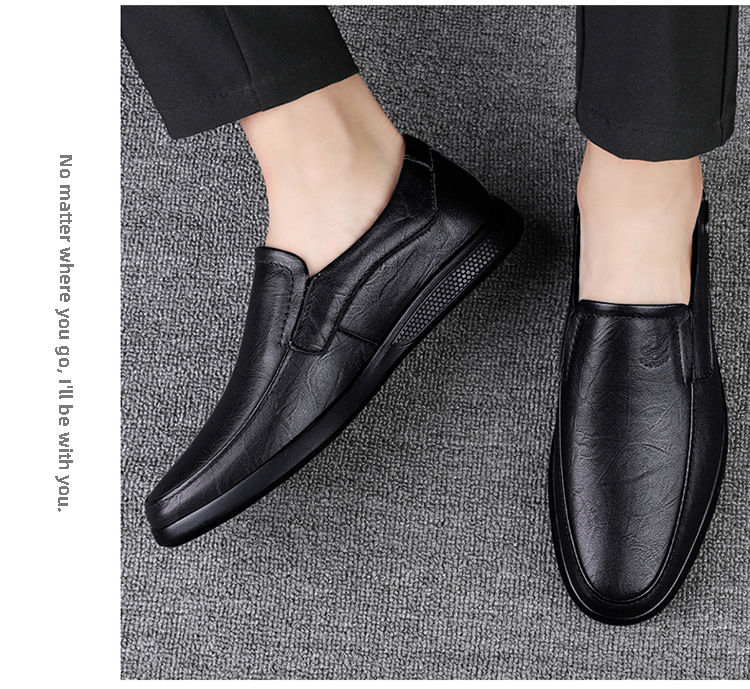 Miniatura: Sapato Masculino CLOHOO Casual Business, Feito à Mão em Couro Bovino de Camadas