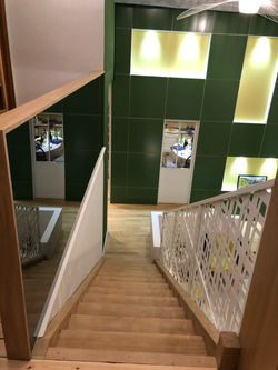 Escalier avec résille métallique