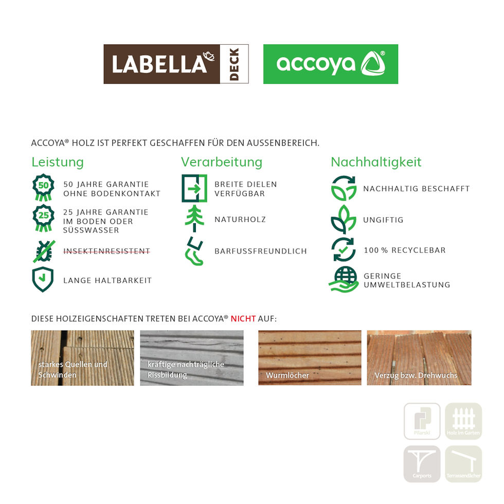 Miniaturbild: Accoya Terrassendiele Labella nature 25x142mm, glatt gehobelt