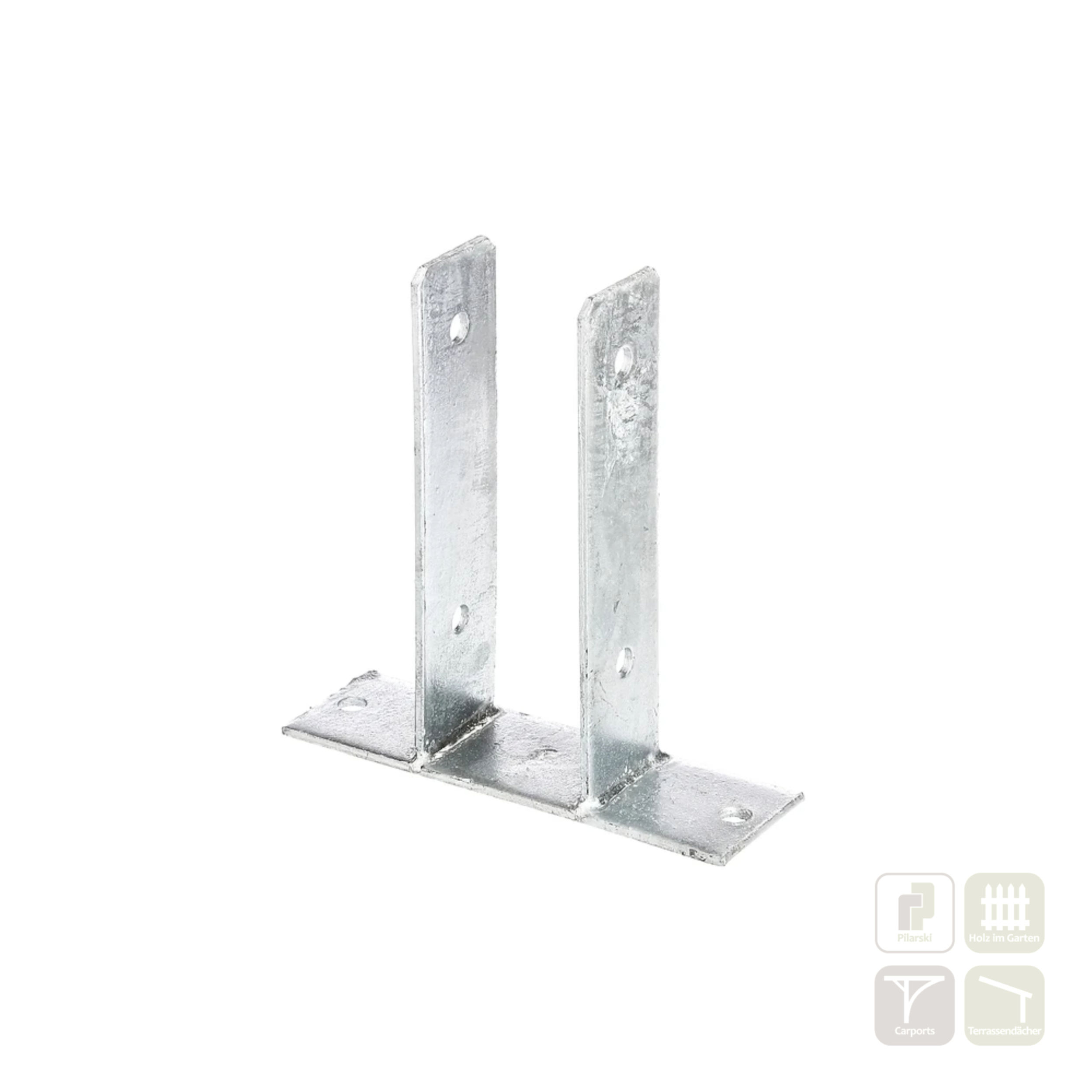 Pfostenträger U-Form mit Bodenplatte, feuerverzinkt