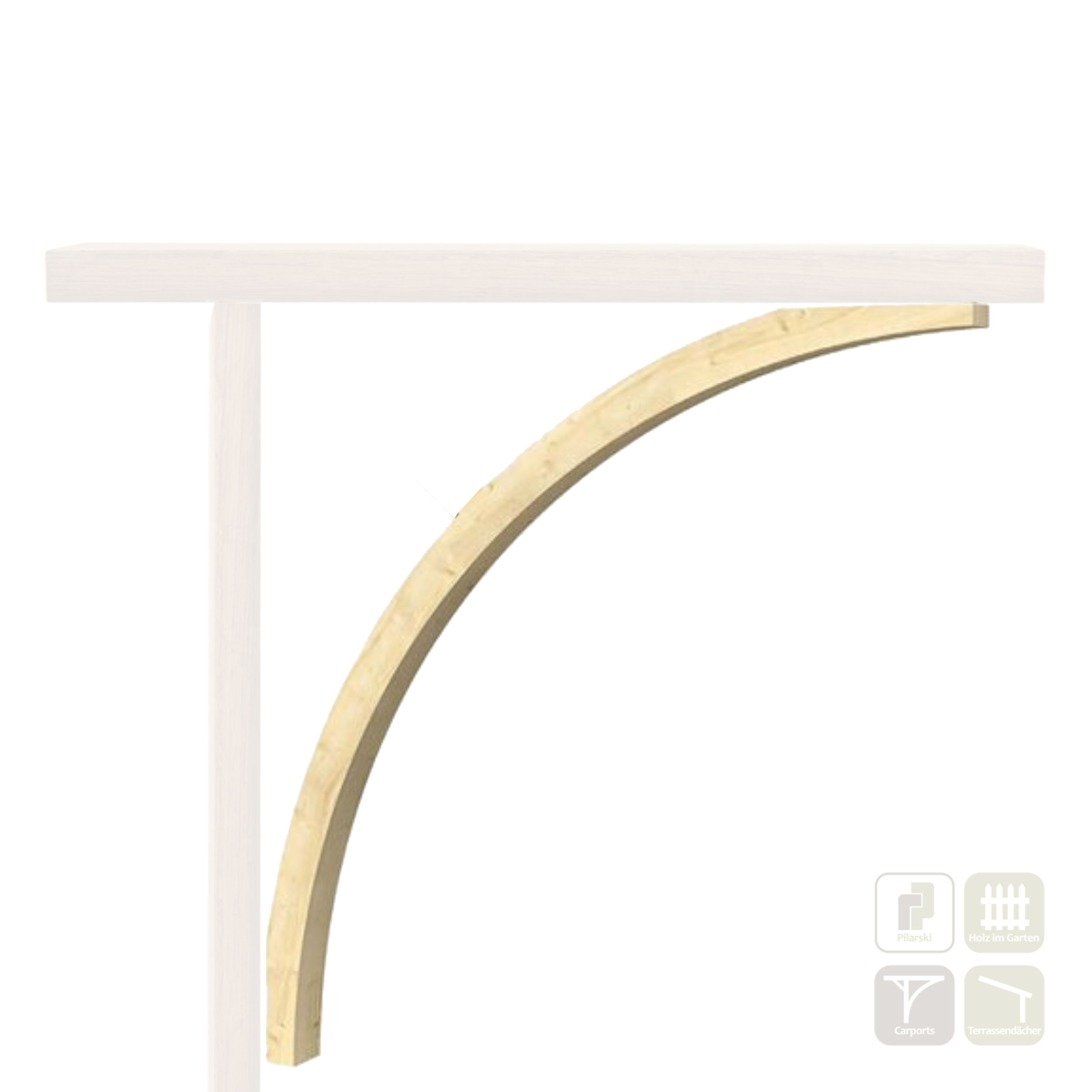 Bogenstrebe Leimholz Fichte (BSH) 120x120mm