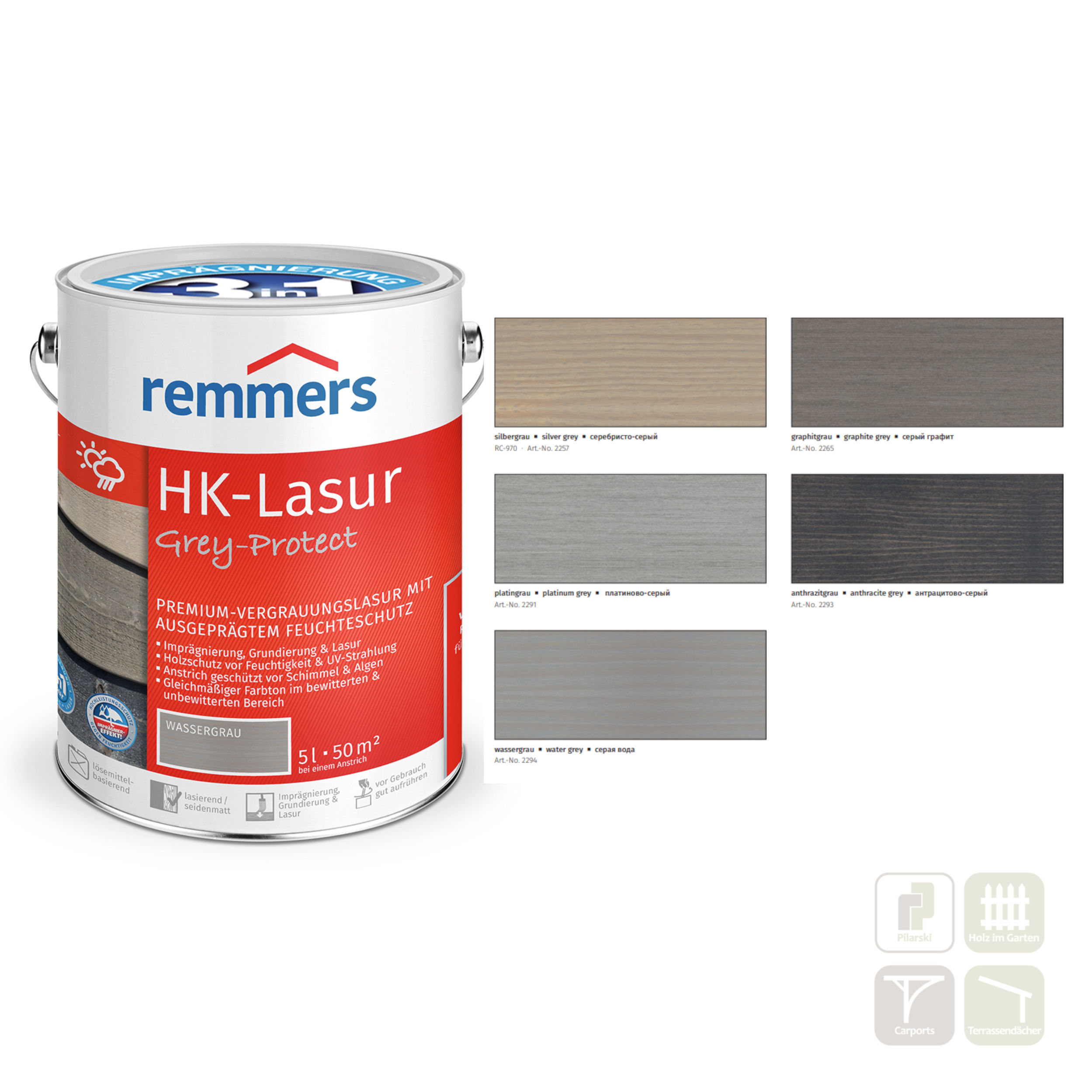 Remmers HK Lasur 3 in 1 grey-protect
