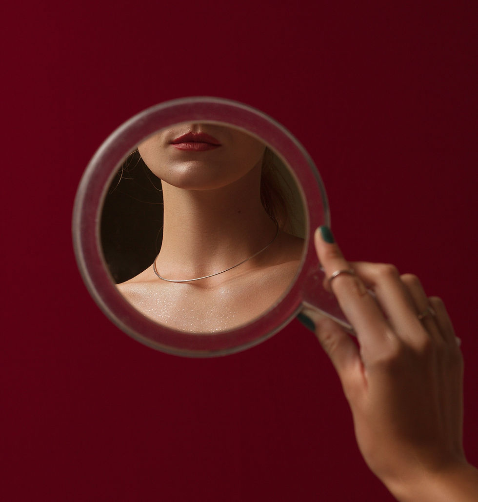 Practicing mirror exercise by telling yourself what you like about yourself