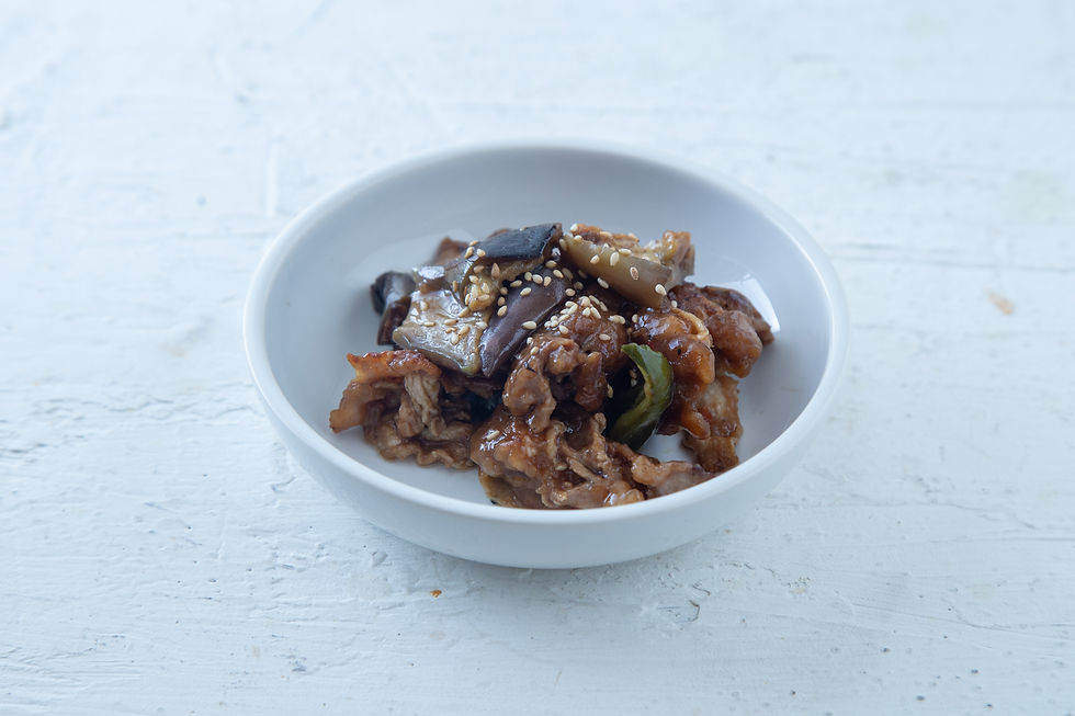 茄子と豚肉の甘辛炒め-1