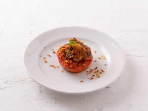 オイルサーディンとトマトの香草パン粉焼き