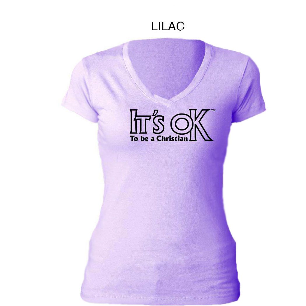 Women's V-neck t-shirt "It's ok to be a Christian