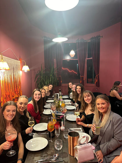 Girl grads anniversary dinner in New Town, Edinburgh