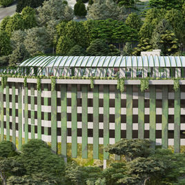 Multi Level Car Park Building Mussoorie with green facade