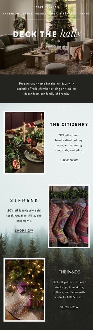 Holiday Decor Trade Specific Email
