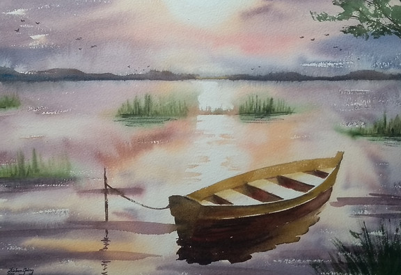 Quando o Sol se Põe, Aquarela sobre pape