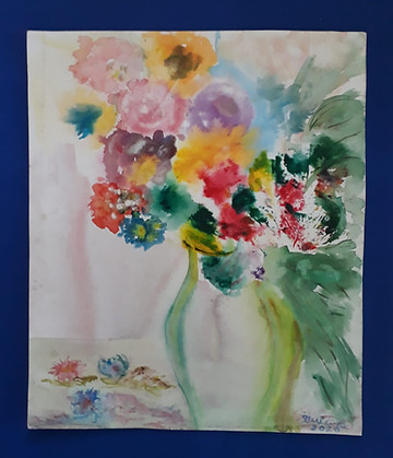 Flores das lembranças - Aquarela sobre p