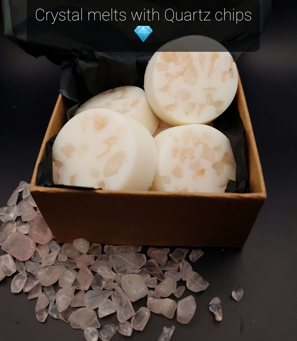 Thumbnail: Soy wax melts infused with beautful crystal chips. Each melt ~25g