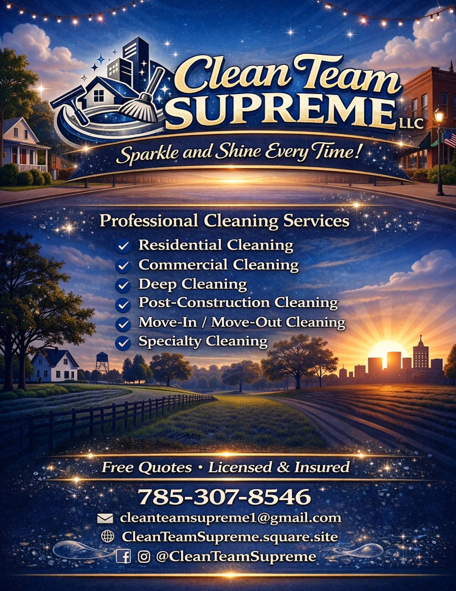 Clean Team Supreme flyer: Professional Cleaning Services, including Commercial Cleaning
