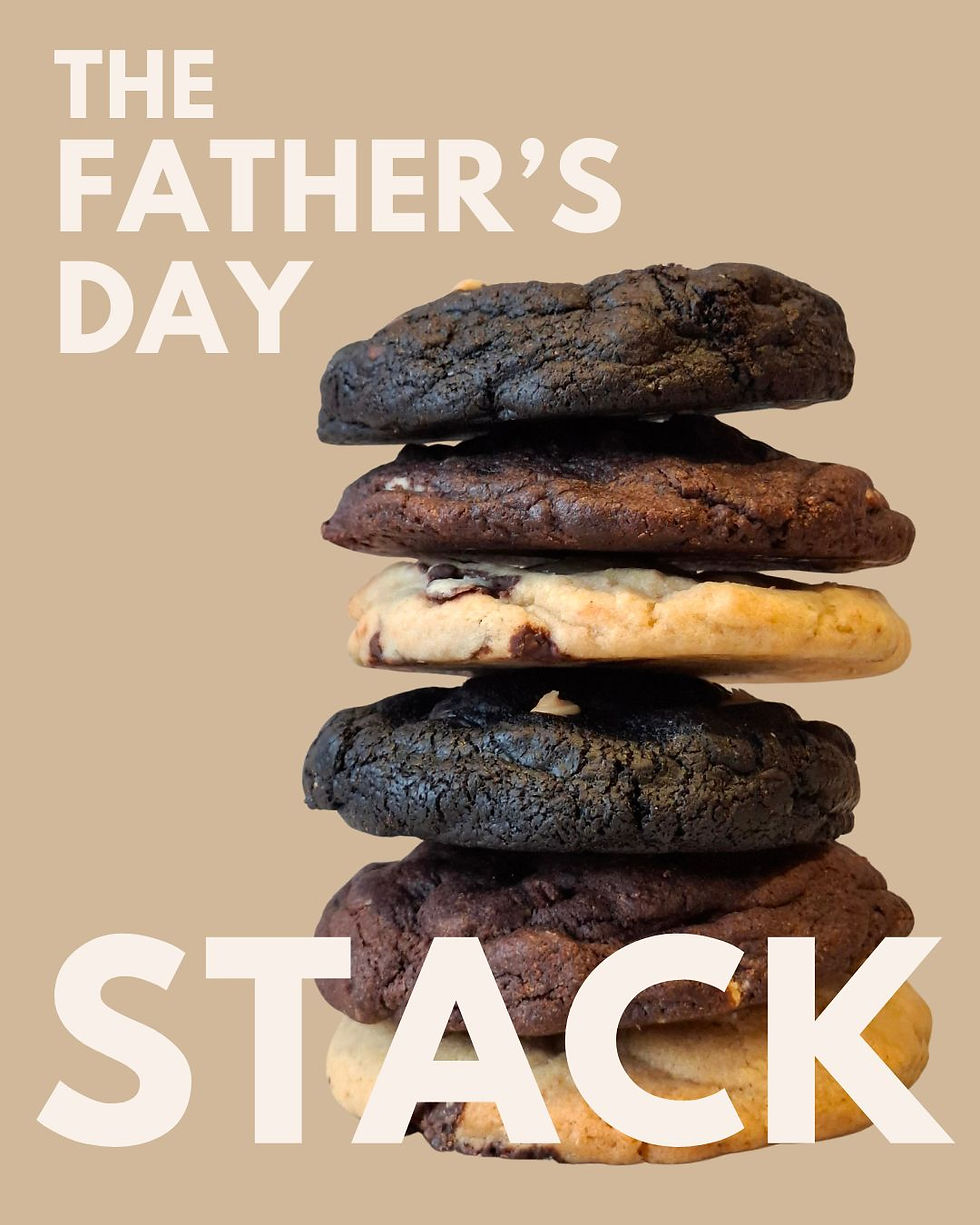 Fathers day stack of 6 chocolatey cookies