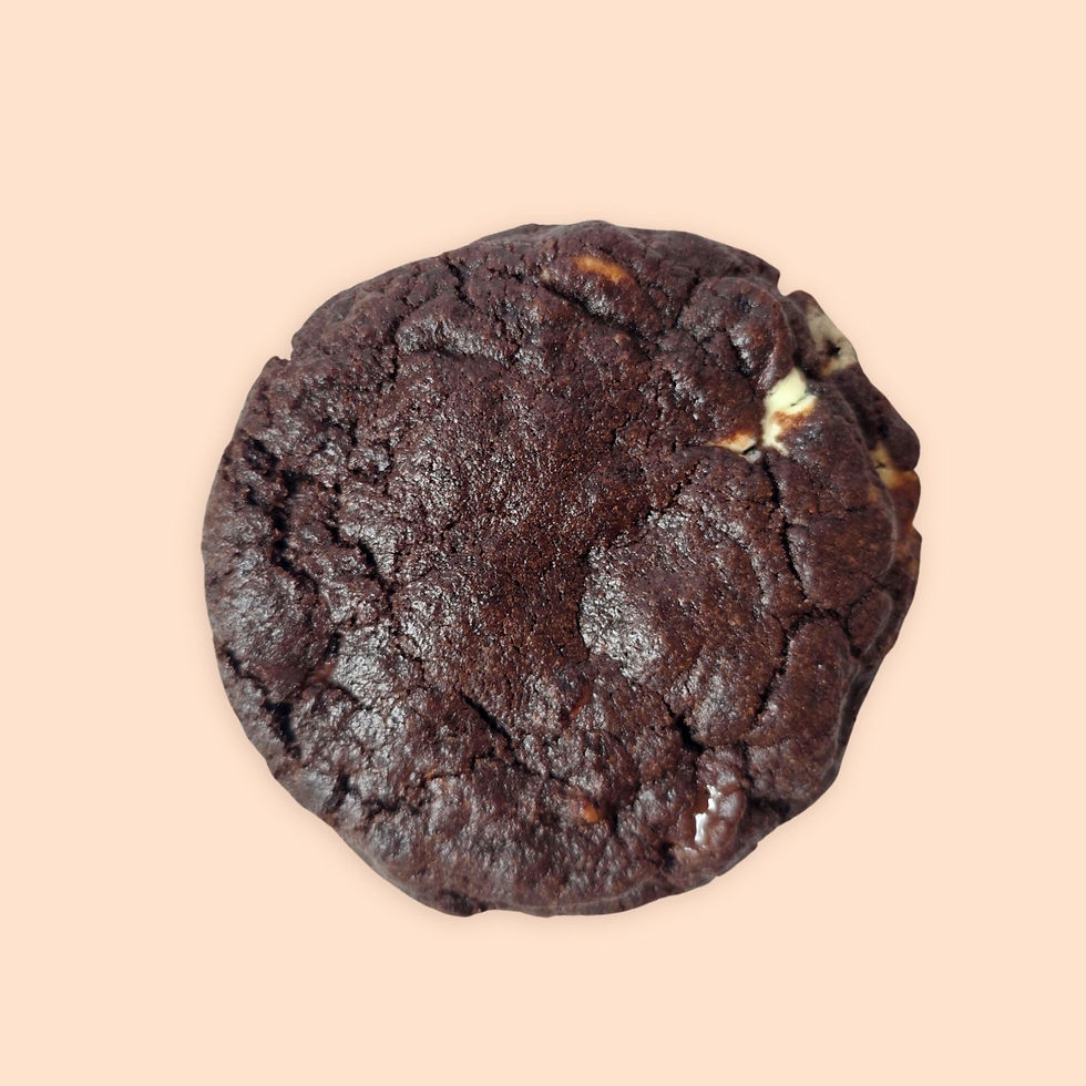 Chocolate cookie with white chocolate and milk chocolate chips