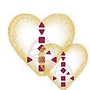 2 Goldene Herzen mit Human Design Chart