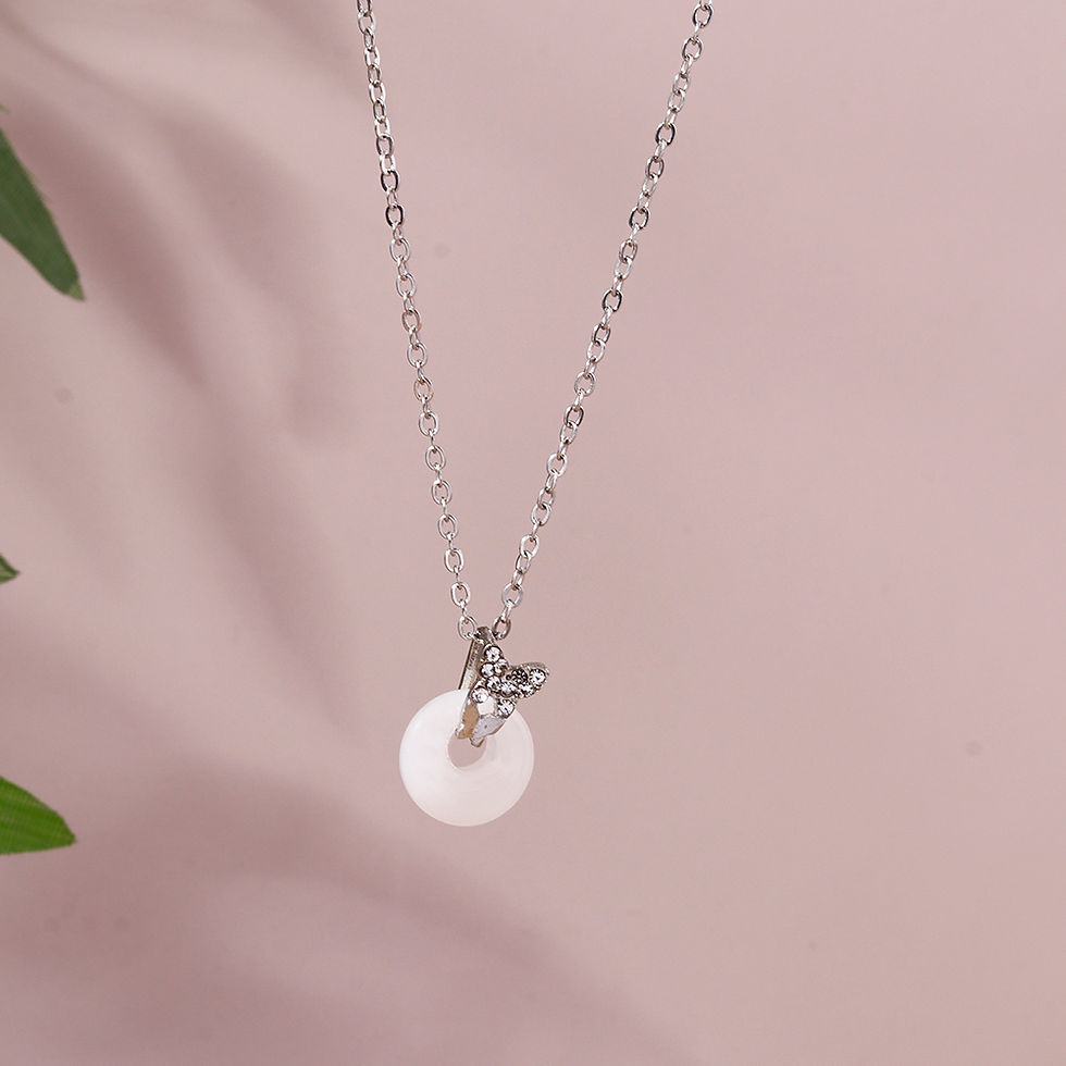Thumbnail: Y2K Crystal Butterfly Heart Necklace Fashion Kpop Shiny Clavicle Chain Necklaces