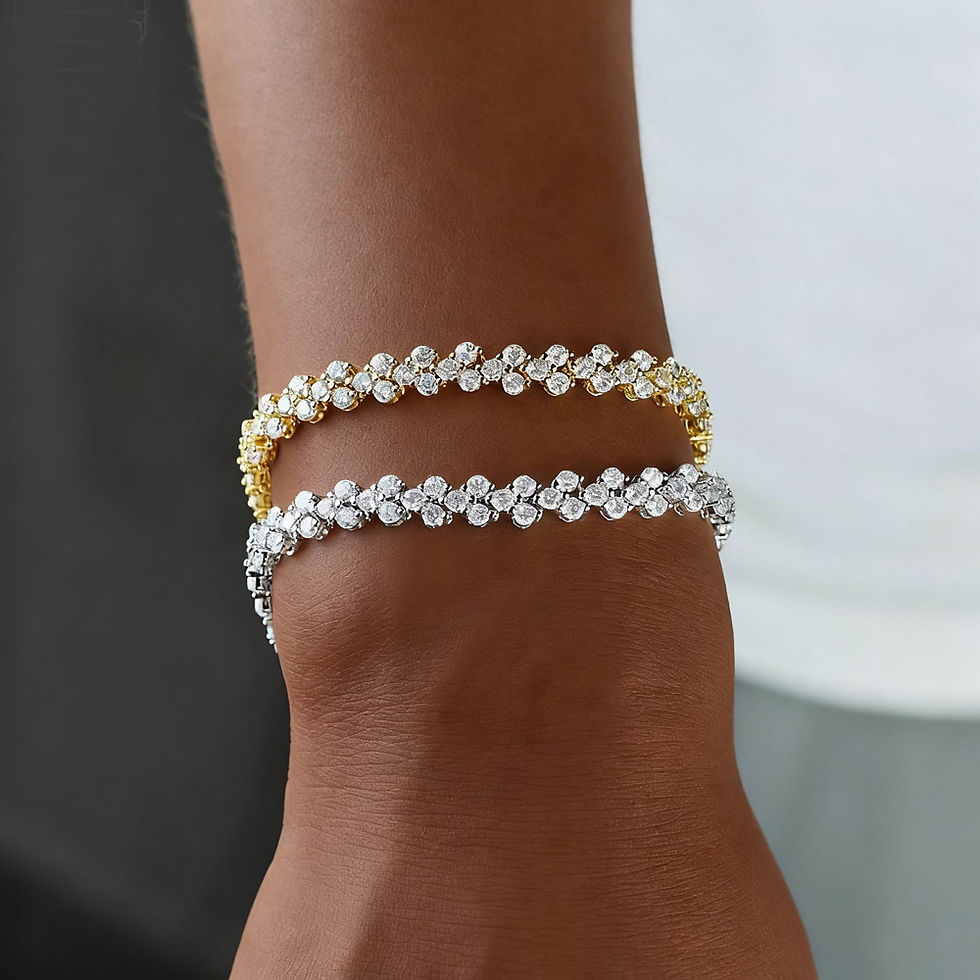 Thumbnail: 2025 New High Quality Gold Color Plated 3MM Turquoise Stone Paved Tennis Chain N