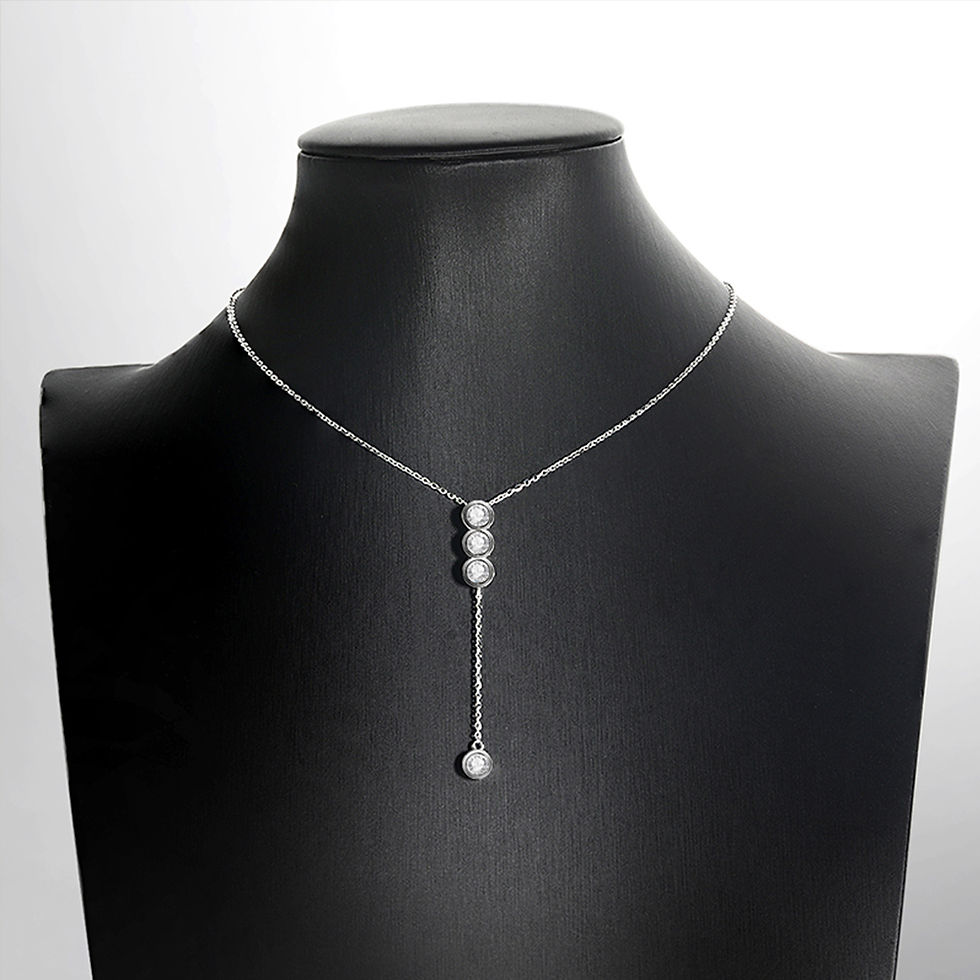 Thumbnail: Houtros 3mm/5mm Full Moissanite Necklace for Girls Classic Bubble Clavicular Cha