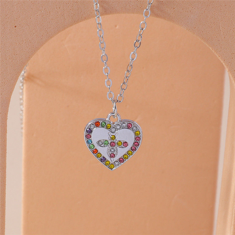 Thumbnail: Y2K Crystal Butterfly Heart Necklace Fashion Kpop Shiny Clavicle Chain Necklaces
