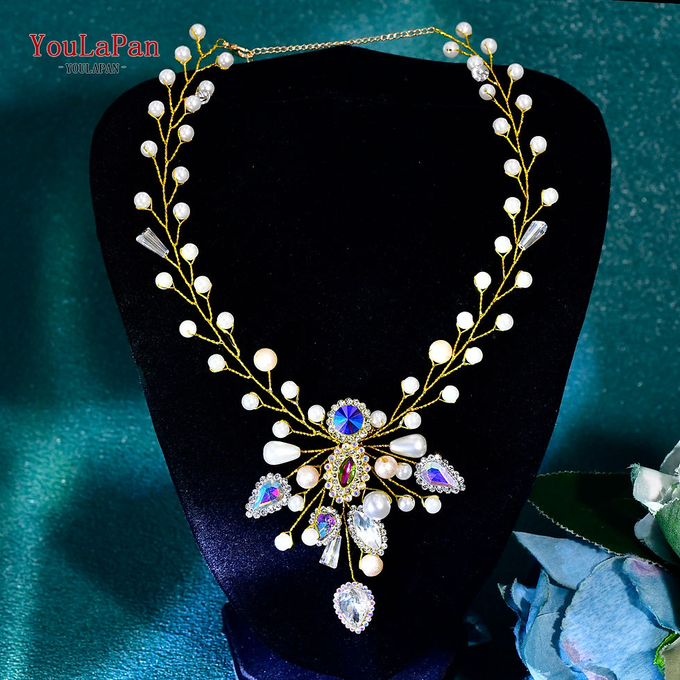 Thumbnail: YouLaPan HN01 Shiny Crystal Bridal Necklace Ladies Women Collar Chain Choker Wed