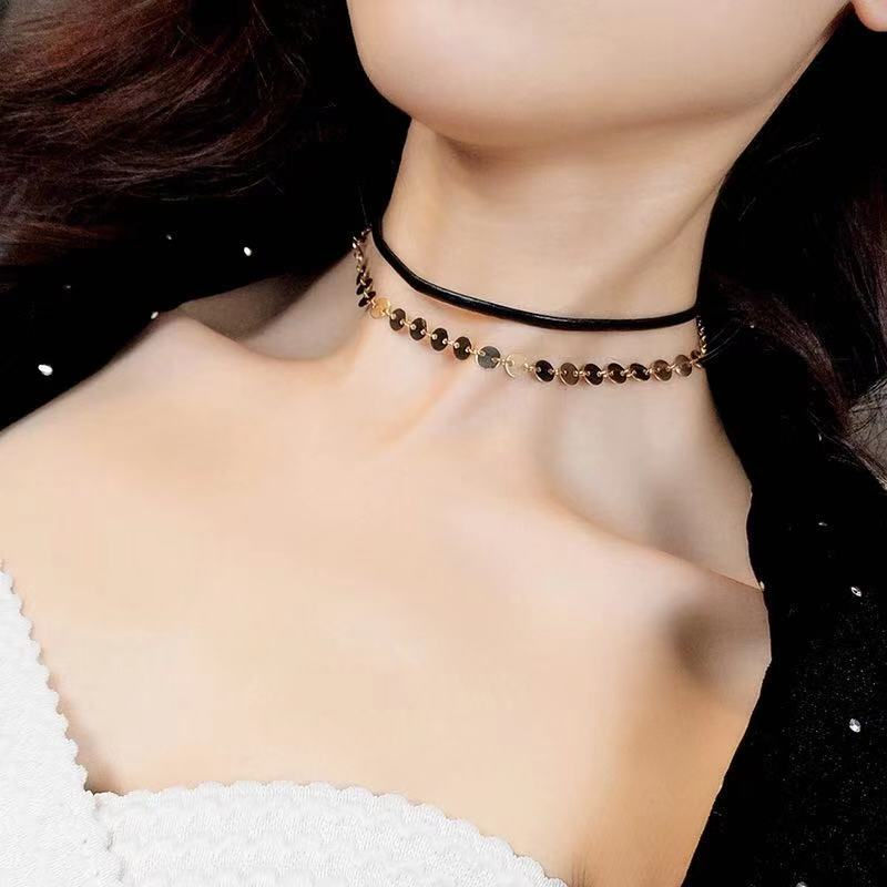 Thumbnail: Simple Fashion Sweet Romantic Gold Color Metal Clavicle Chain Necklace Ladies Co