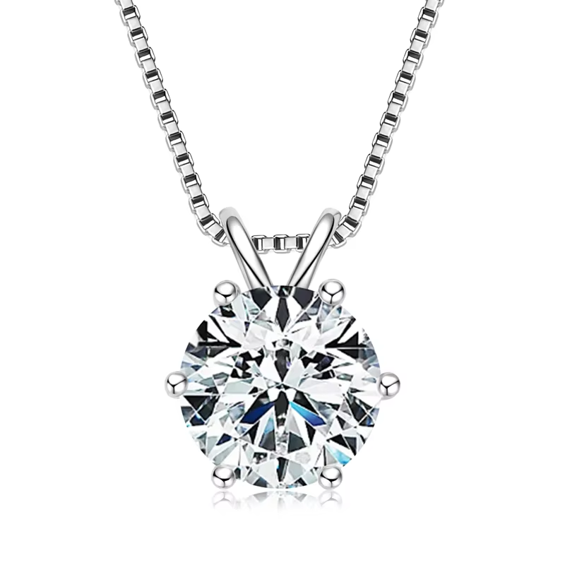 Thumbnail: Lnngy 0.5ct-5ct Moissanite Pendant Necklace With Certificate For Women Original 