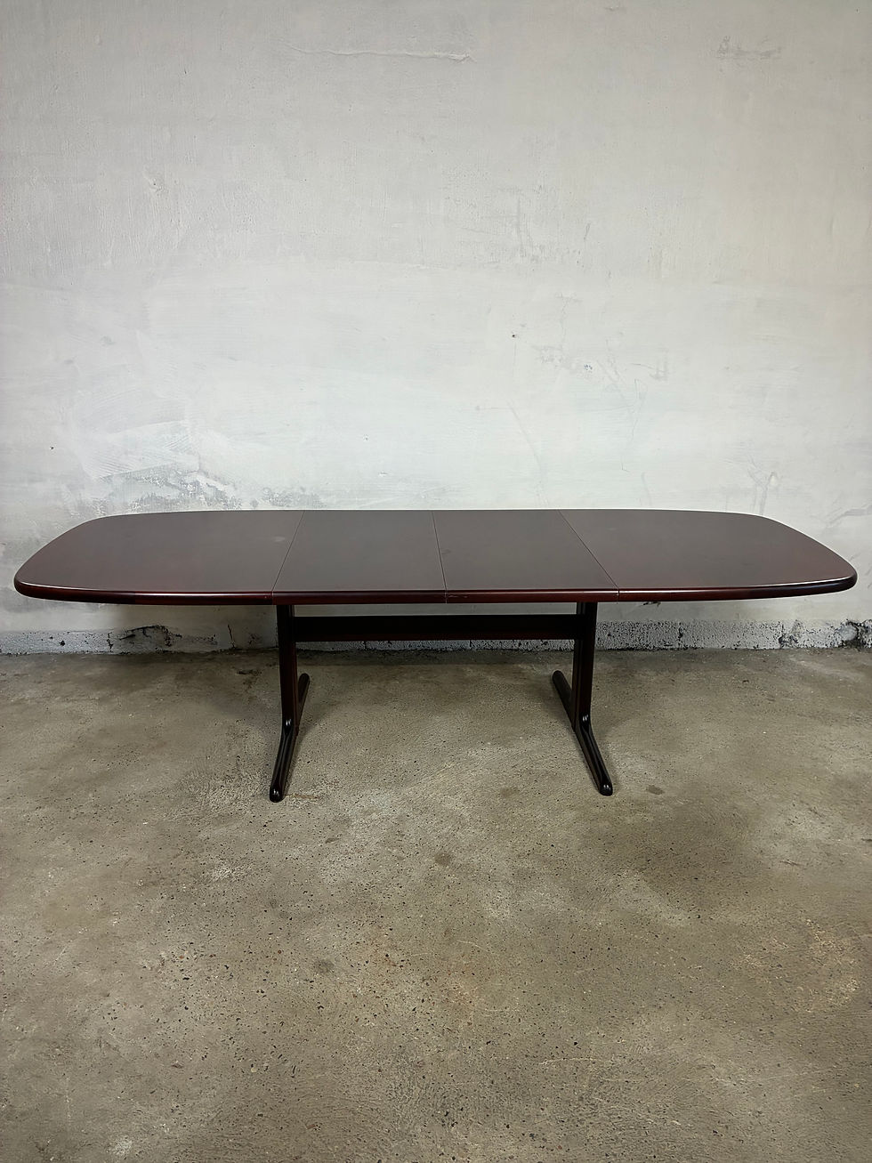 Thumbnail: Mahogany table by skovby furniture comes with 2 hidden leaves 165x100+2x50