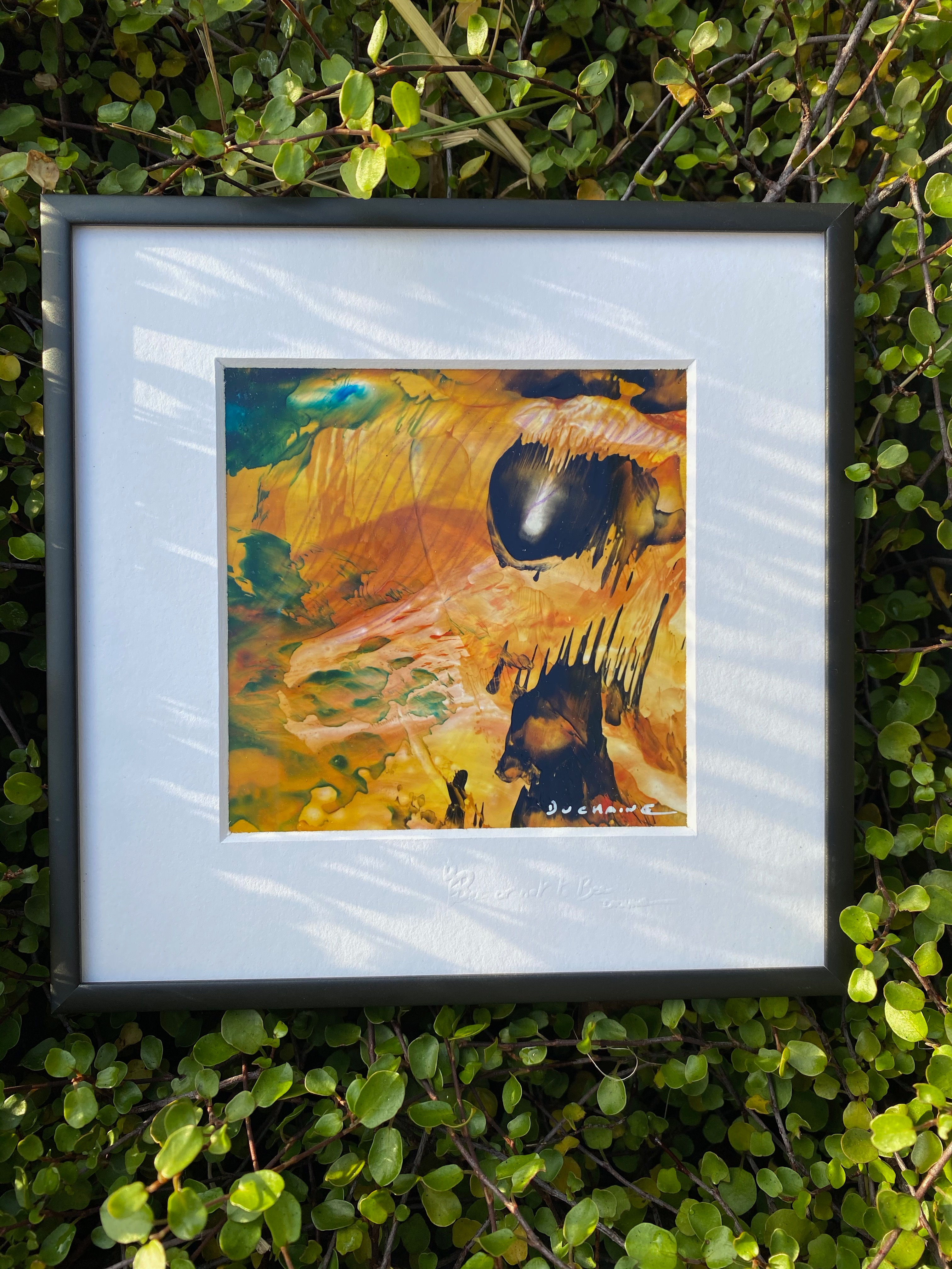 Peinture jaune abstraite