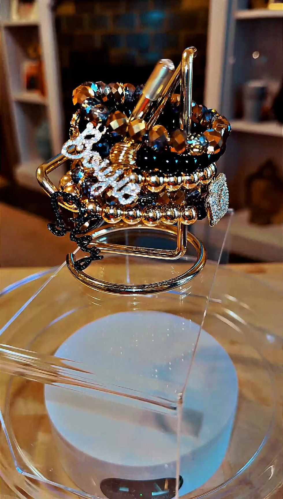Thumbnail: REMAKE BLACK AND GOLD BRACELET SET